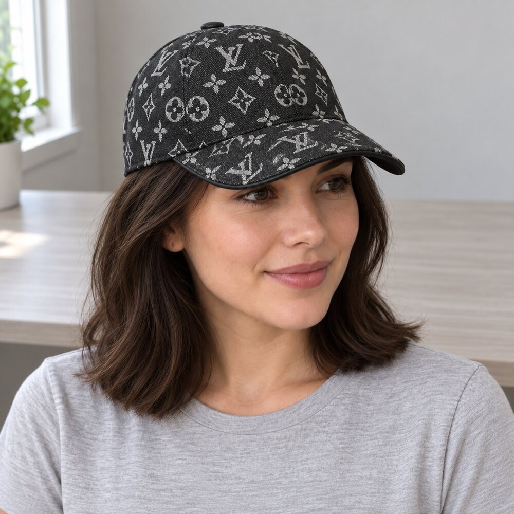 Louis Vuitton Black Gray Monogram Cap - Picture 2 of 6